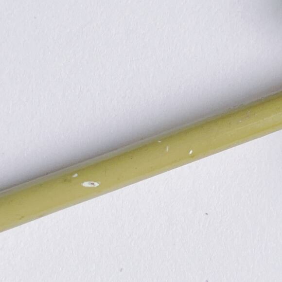 VTG 1960s Brooch Enamel Flower Orange Chartreuse Long Stem Mod Jewelry - Picture 7 of 10